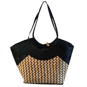 Tico Collection Elegant Black and Tan Women's Tote Bag